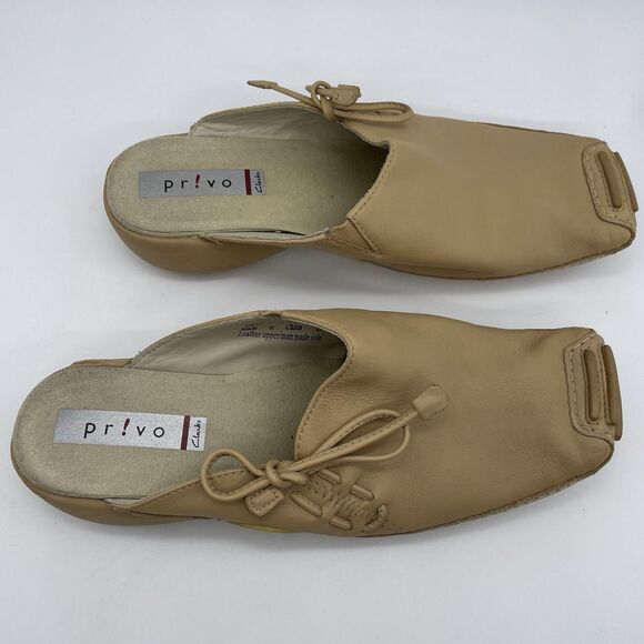 Clark's Privo Slip On Comfort Shoe's Women's 8M Tan Leather Lagenlook Bohochic - Picture 4 of 16